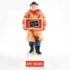 Black Label Beer Large 1960s Chalk Back Bar Statue