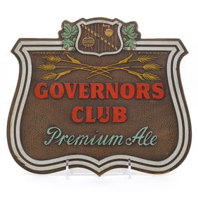 Governors Club Ale 1940s Composition Sign