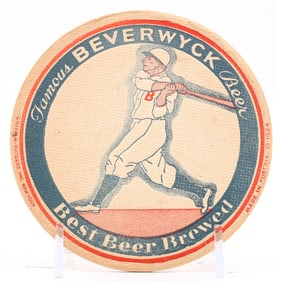 Beverwyck Beer 1930s Sports Series Coaster BASEBALL