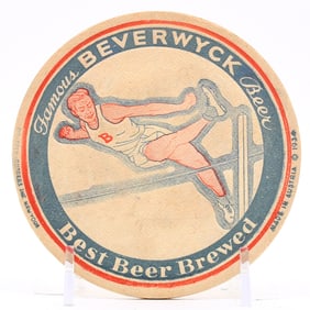 Beverwyck Beer 1930s Sports Series Coaster HIGH JUMP