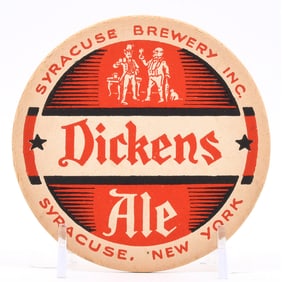 Dickens Ale 1930s Coaster SYRACUSE BREWERY RARE