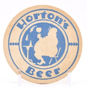 Hortons Beer 1930s Coaster PALE BLUE LARGER SIZE