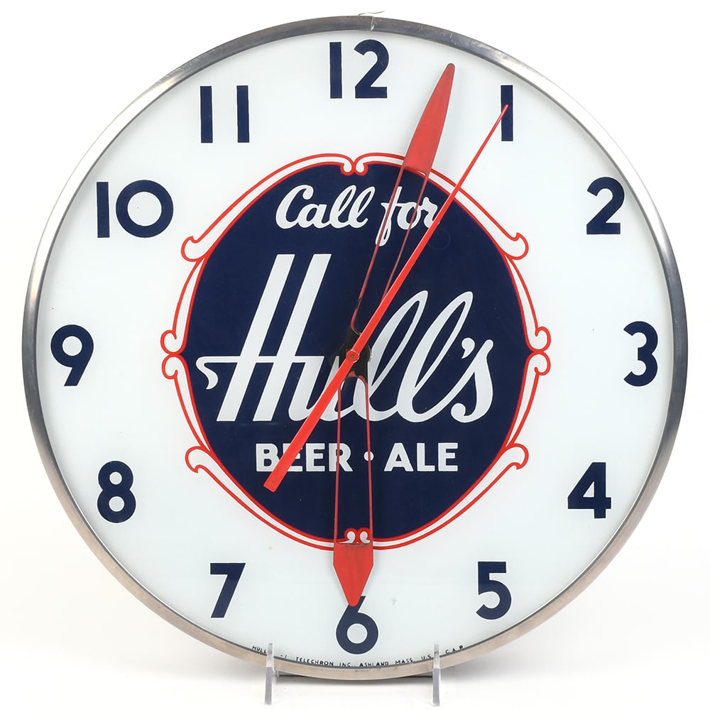 Hulls Beer-Ale 1940s Telechron Illuminated Clock (1 of 2)