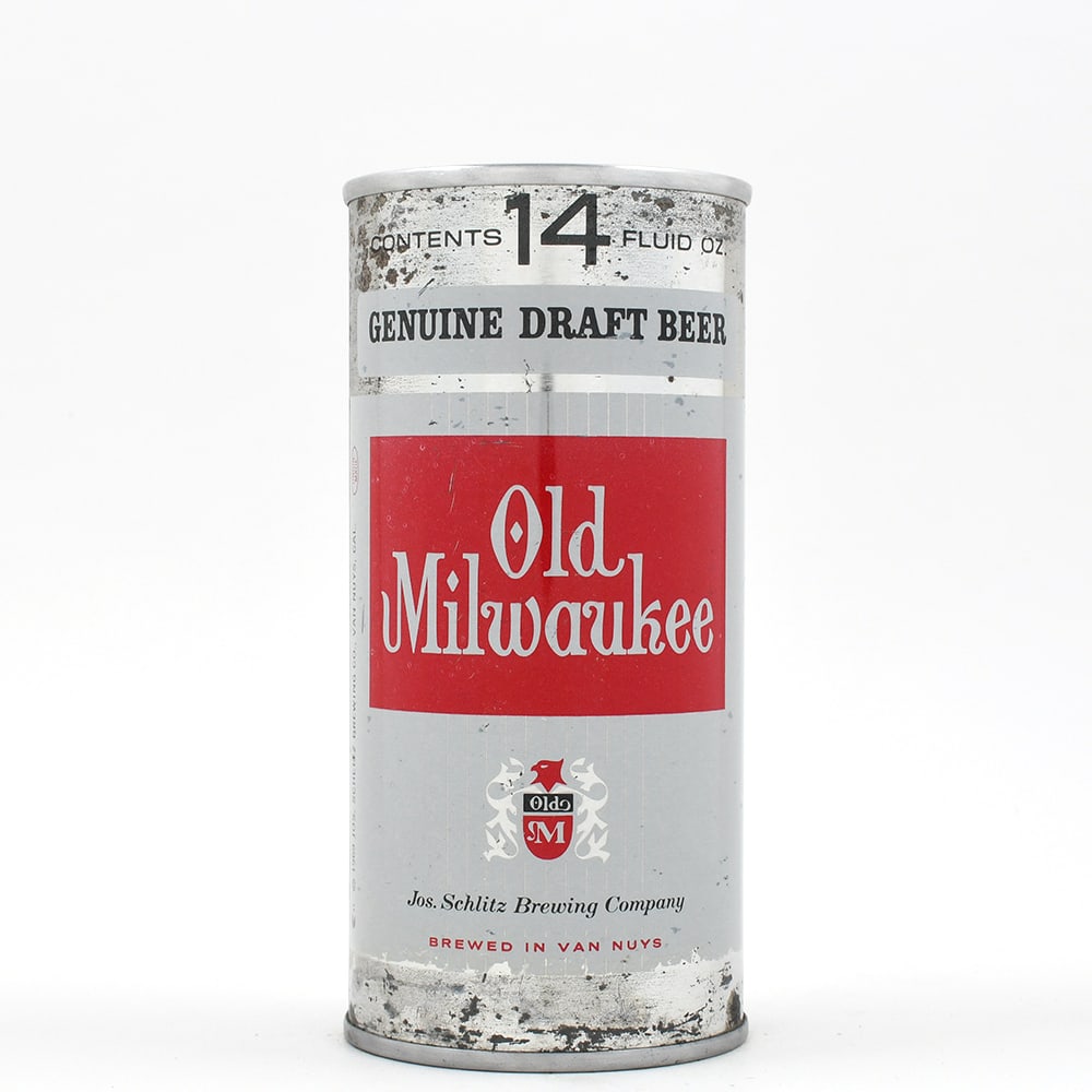 Old Milwaukee Draft 14 Ounce Pull Tab VAN NUYS SCARCE 158-21: Reference: USBC 158-21 Brewery: Jos. Schlitz Brewing Co., Van Nuys, California Manufacturer/Plant: