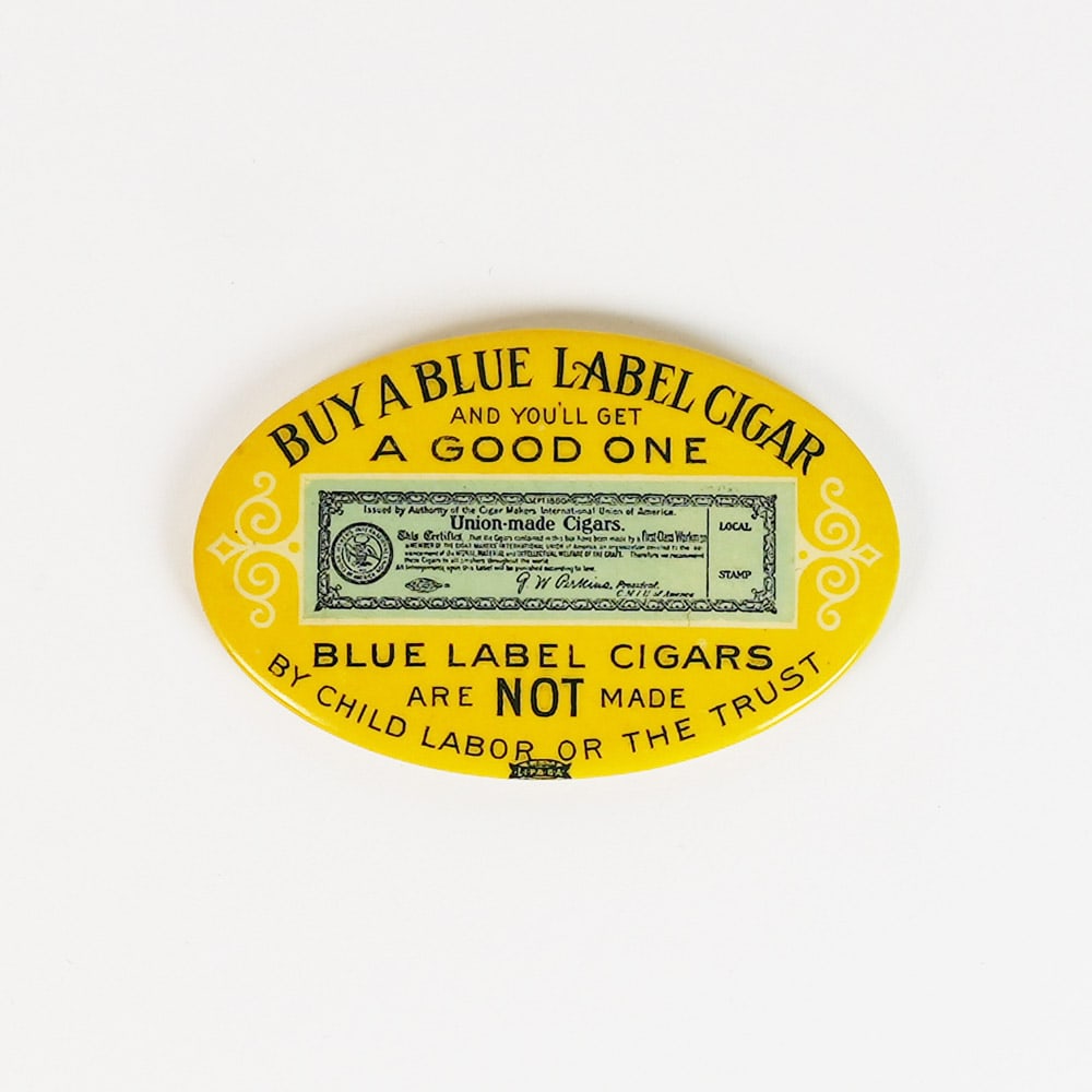 Blue Label Cigars Not Child Labor Union Made Pocket Mirror (1 of 2)