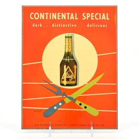 Blatz Continental Special 1950s Laminated Wood Sign