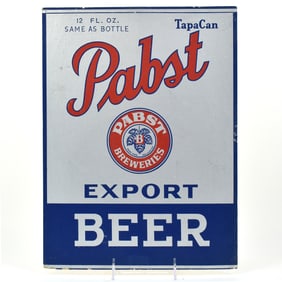 Pabst Export Beer 1930s Cardboard Sign TOUGH SHARP