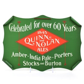Quinn and Nolan Ales Pre-Prohibition Tin Sign NOS MINTY ORIGINAL BOX