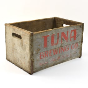 Tuna Brewing Co 1930s Wood Bottle Crate WEST PALM BEACH FLORIDA RARE