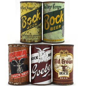 Bock Flat Tops Lot of 5 Graphic and RARE LABELS