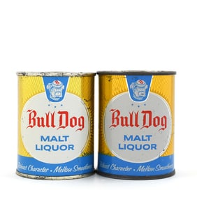 Bull Dog Malt Liquor 8 Ounce Flat Tops 239-9 and 239-14