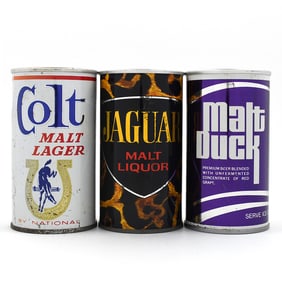 Colt Malt LAGER 56-9 Malt Duck 91-17 Jaguar 82-23 Cans