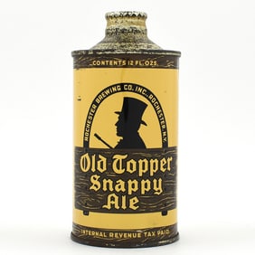 Old Topper Snappy Ale Cone Top YELLOW TEXT 178-7 CLEAN