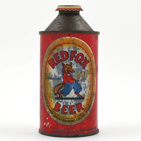 Red Fox Beer Cone Top WITHDRAWN FREE TOUGH 180-26