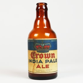 Crown India Pale Ale Steinie Bottle HOLLEN WARWICK RI SCARCE