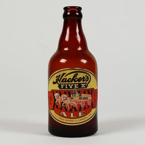 Hackers Five X Ale Steinie Bottle Horse Drawn Carriage