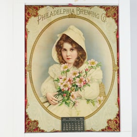 Philadelphia Brewing 1903 Calendar Chromolithograph RARE STUNNING