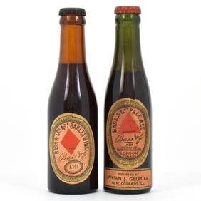 Bass Ale and Barley Wine Pre-Prohibition Splits Bottles Lot of 2