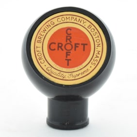 Croft Brewing 1930s Ball Tap Knob SCARCE BROWN LETTERS MINTY