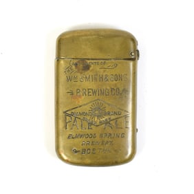 Wm Smith and Sons Elwood Spring Brewery Pre-Pro Match Safe RARE
