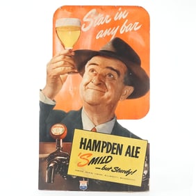 Hampden 'Smild Star In Any Bar Diecut Sign WWII ERA RARE