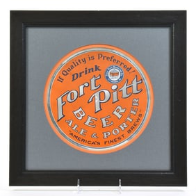 Fort Pitt Beer-Ale-Porter 1930s Aluminum Leyse Sign RARE