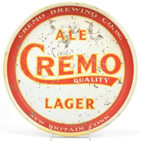Cremo Ale-Lager 1930s Serving Tray RARE WHITE VARIANT