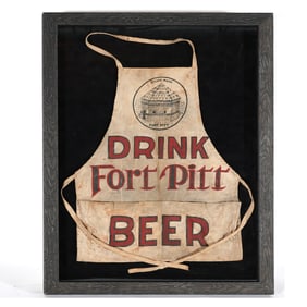 Fort Pitt Beer Antique Advertising Cloth Apron RARE