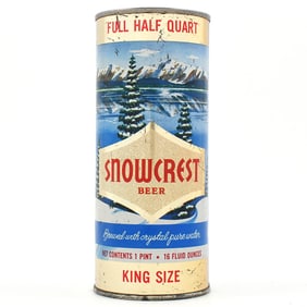 Snowcrest Beer 16 Ounce Flat Top 236-4 SCARCE CLEAN