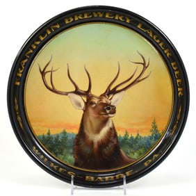 Franklin Brewery Lager Beer Pre-Prohibition Serving Tray SWEET