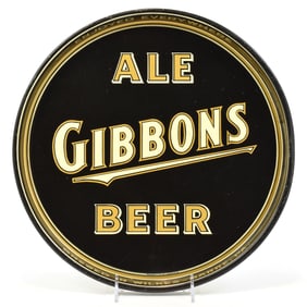 Gibbons Ale-Beer 1940s 14-inch Serving Tray SMALL TEXT