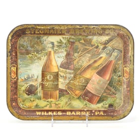 Stegmaier Brewing Pre-Prohibition Serving Tray FISHING SCENE