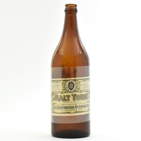 Huntington Brewing Malt Tonic Large Prohibition Era Label with Bottle