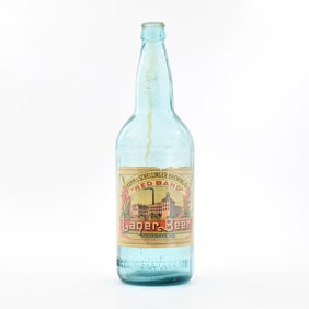 Kamm Schellinger Red Band Large Pre-Prohibition Factory Scene Label with Bottle