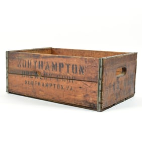 Northampton Brewery Corp Tru Blu 1930s Wood Bottle Crate