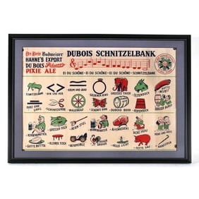 Du Bois Schnitzelbank 1930s Canvas Sign or Flag SCARCE CLEAN