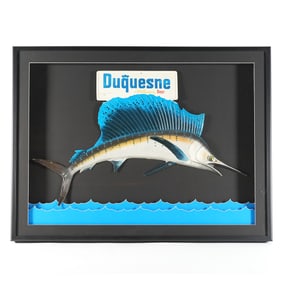 Duquesne Beer 1950s 3-D Cardboard Sign SAILFISH RARE