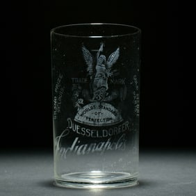 Duesseldorfer Beer Pre-Prohibition Etched Glass INDIANAPOLIS