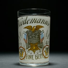 Wiedemanns Fine Beer Pre-Prohibition Enameled Glass