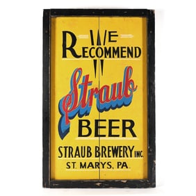 Straub Beer Hand Lettered Wood Sign