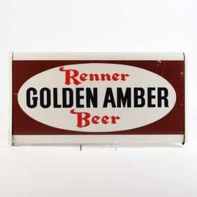 Renner Golden Amber 1950s Plastic Illuminated Sign EXCELLENT