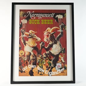 Narragansett Bock Beer Dancing Goats Sign
