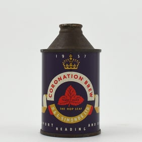Coronation Brew Beer English Cone Top EARLY SHARP SCARCE