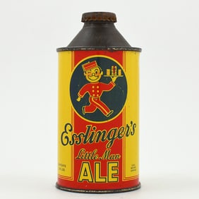 Esslingers Little Man Ale Flat Bottom Cone Top 161-12 CLEAN