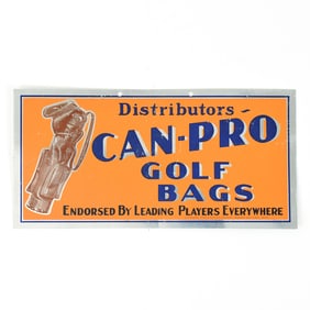 Can-Pro Golf Bags 1930s Aluminum LEYSE Sign RARE