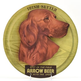 Arrow Beer 1940s Die Cut Cardboard Sign IRISH SETTER RARE