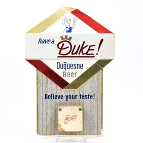 Duquesne Beer 1960s Cardboard Calendar Sign SEASON GREETINGS