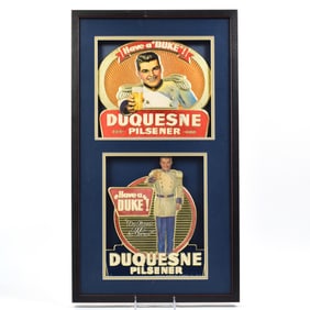 Duquesne Pilsener 1950s Pressed Composition Signs HAVE A DUKE