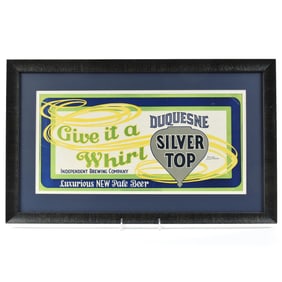 Duquesne Silver Top Pre-Pro Trolley Sign WILLIAMSOHN LUXURIOUS