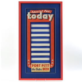 Fort Pitt 1930s Hand-Lettered Comp or Camera-Ready Artwork Menu Sign RARE